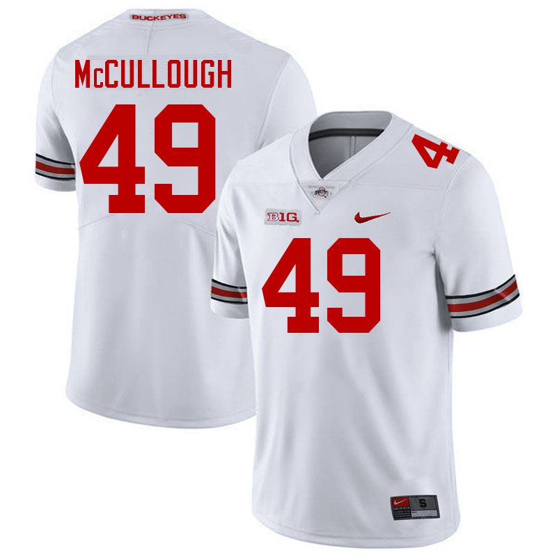 #49 Liam McCullough Ohio State Buckeyes Jerseys Football Stitched-White
